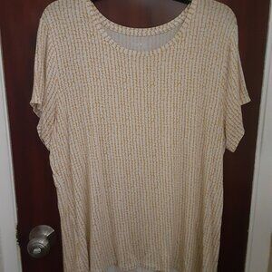 Apt. 9 Gold/White Blouse Size L Short Sleeve
